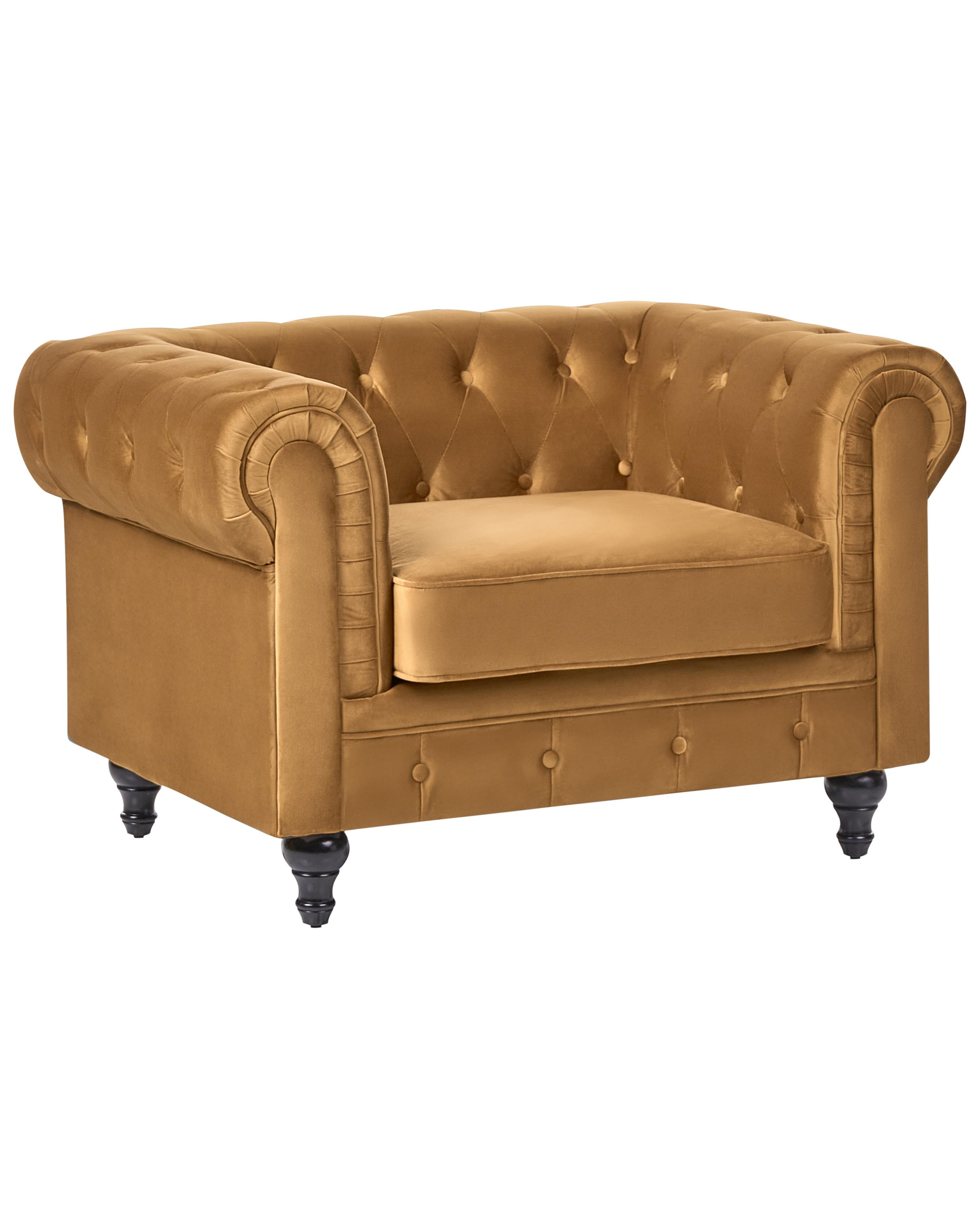 Armchair CHESTERFIELD Velvet Gold