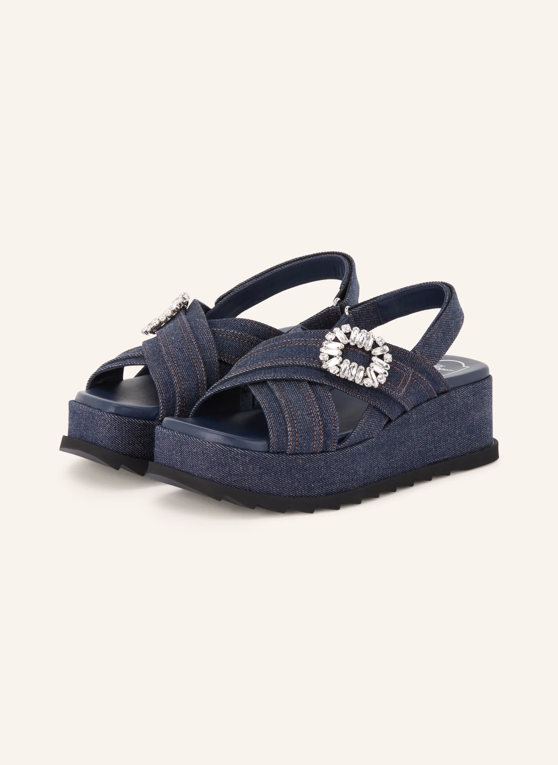 Roger Vivier Plateau-Sandalen mit Schmucksteinen