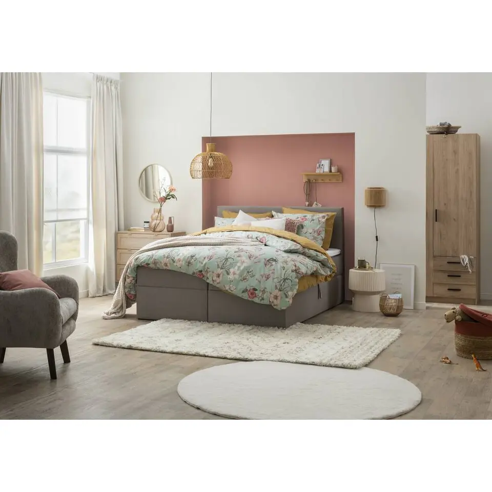 Boxcombinatie met opbergruimte Orebro 6-delig - taupe - 180x200 cm