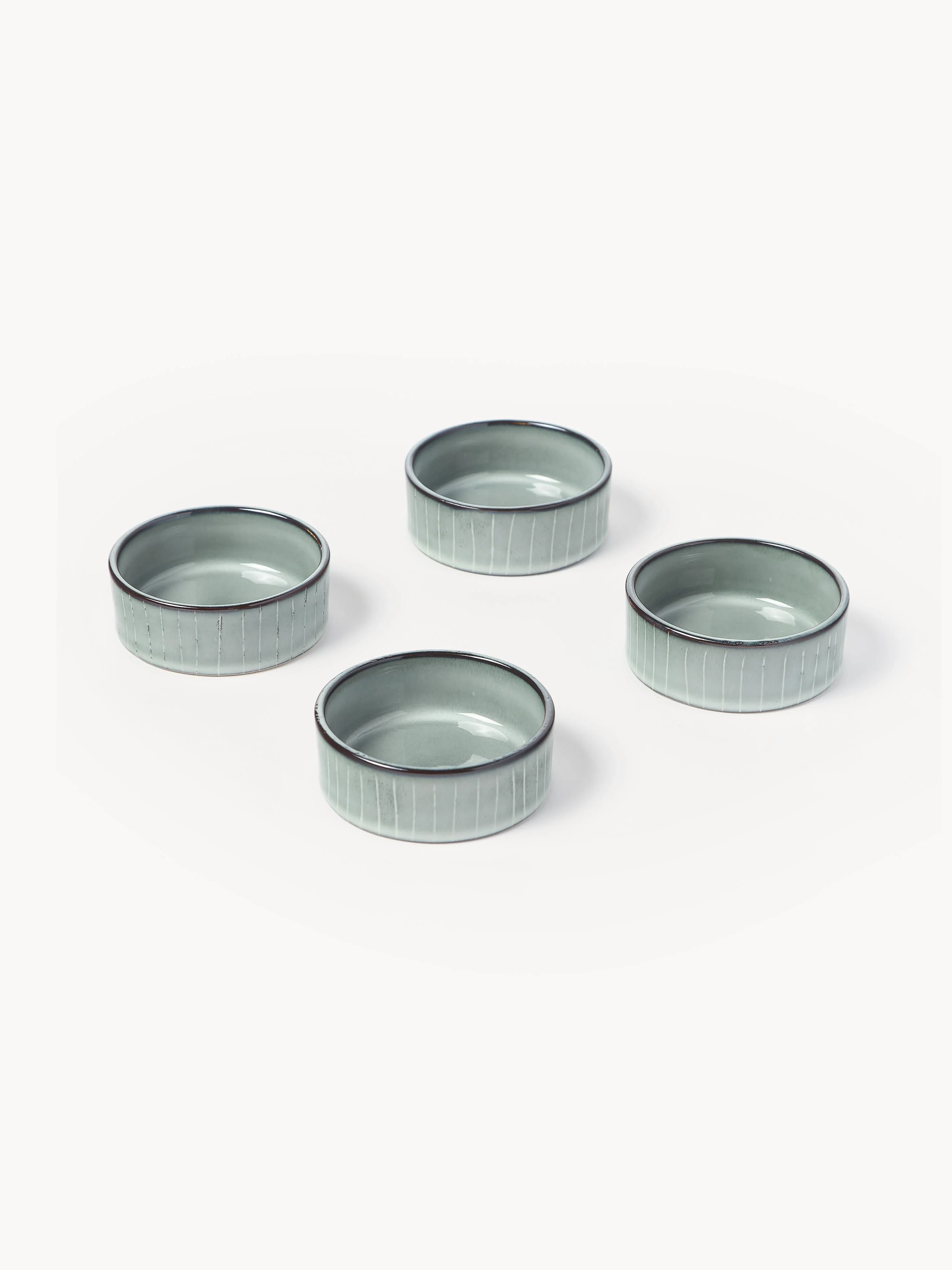 Handgemachte Dipschälchen Nordic Sea, 4er-Set