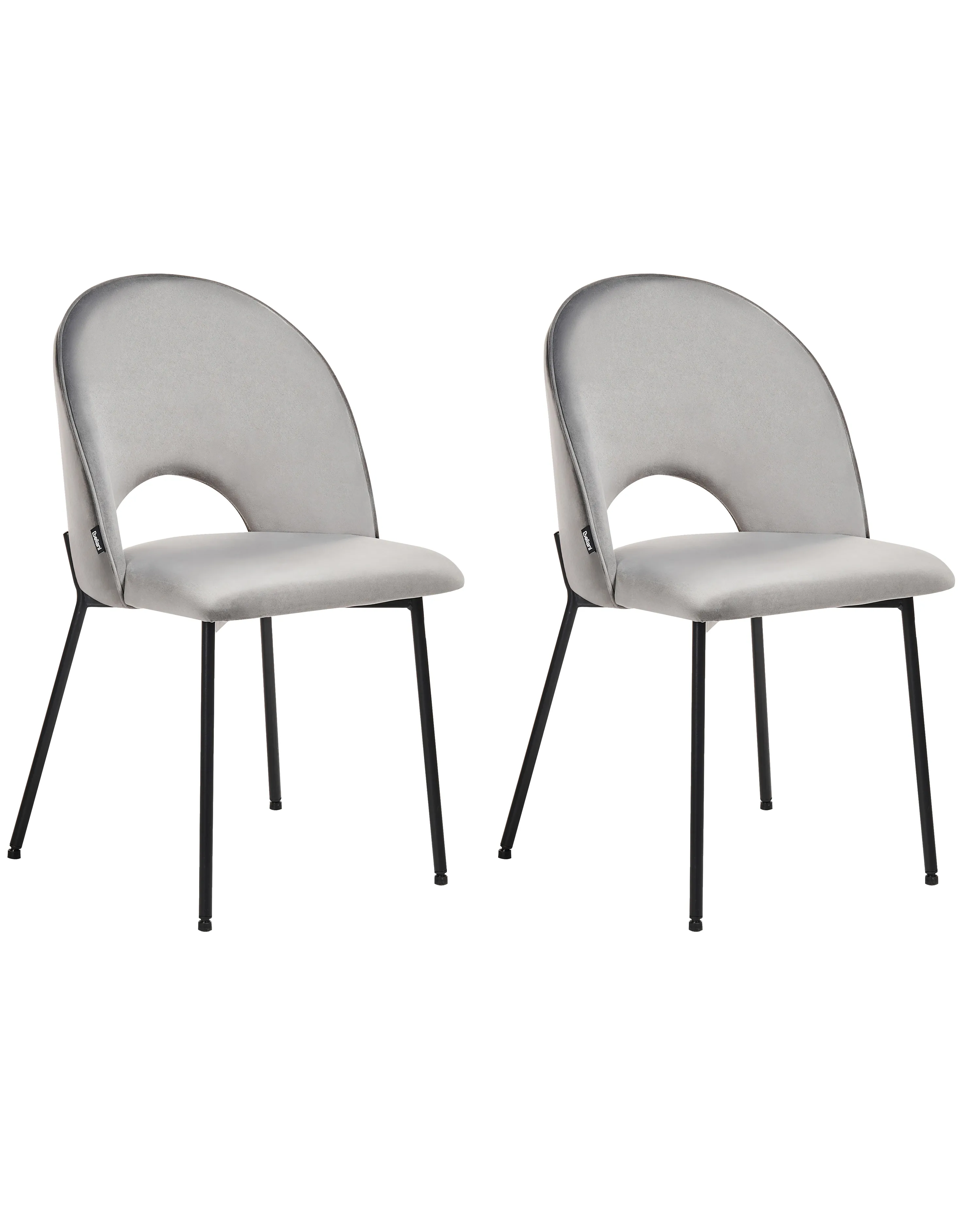 Set of 2 Dining Chairs COVELO Velvet Grey