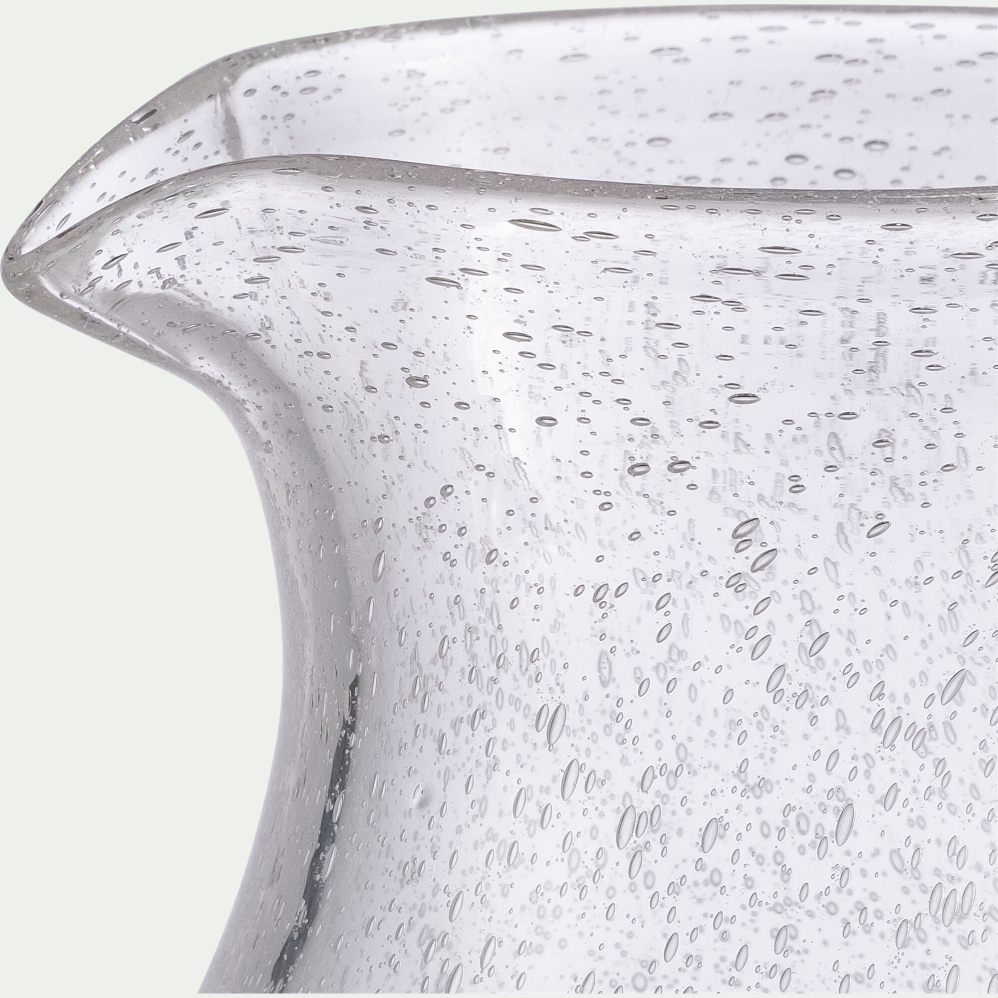BULLA - Carafe avec anse en verre bullé 1,5L - transparent