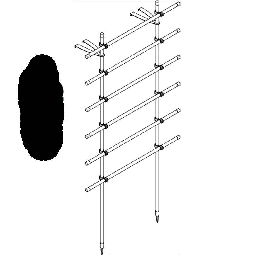 Växtspaljé, svart 200x150 cm