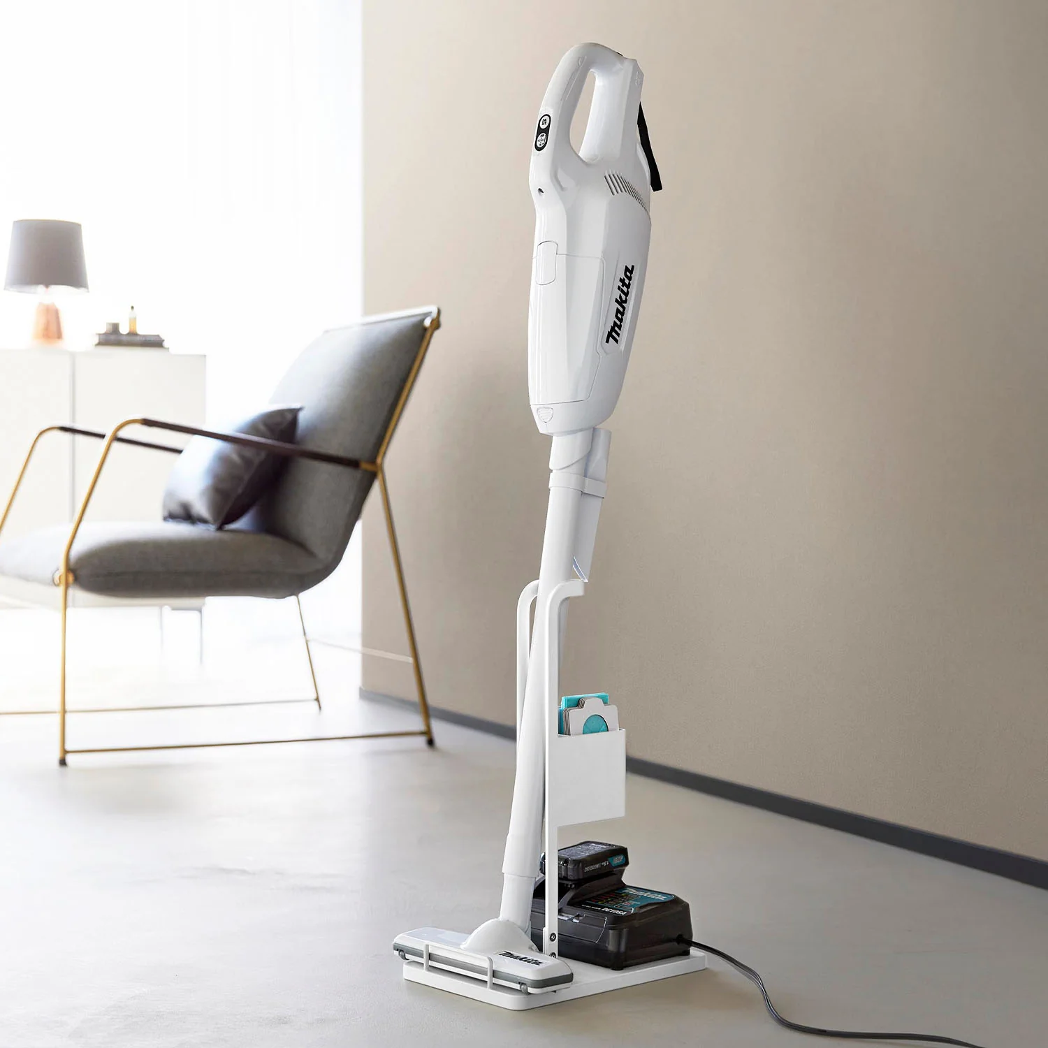 スティッククリーナー紙パック&充電器収納スタンド タワー
