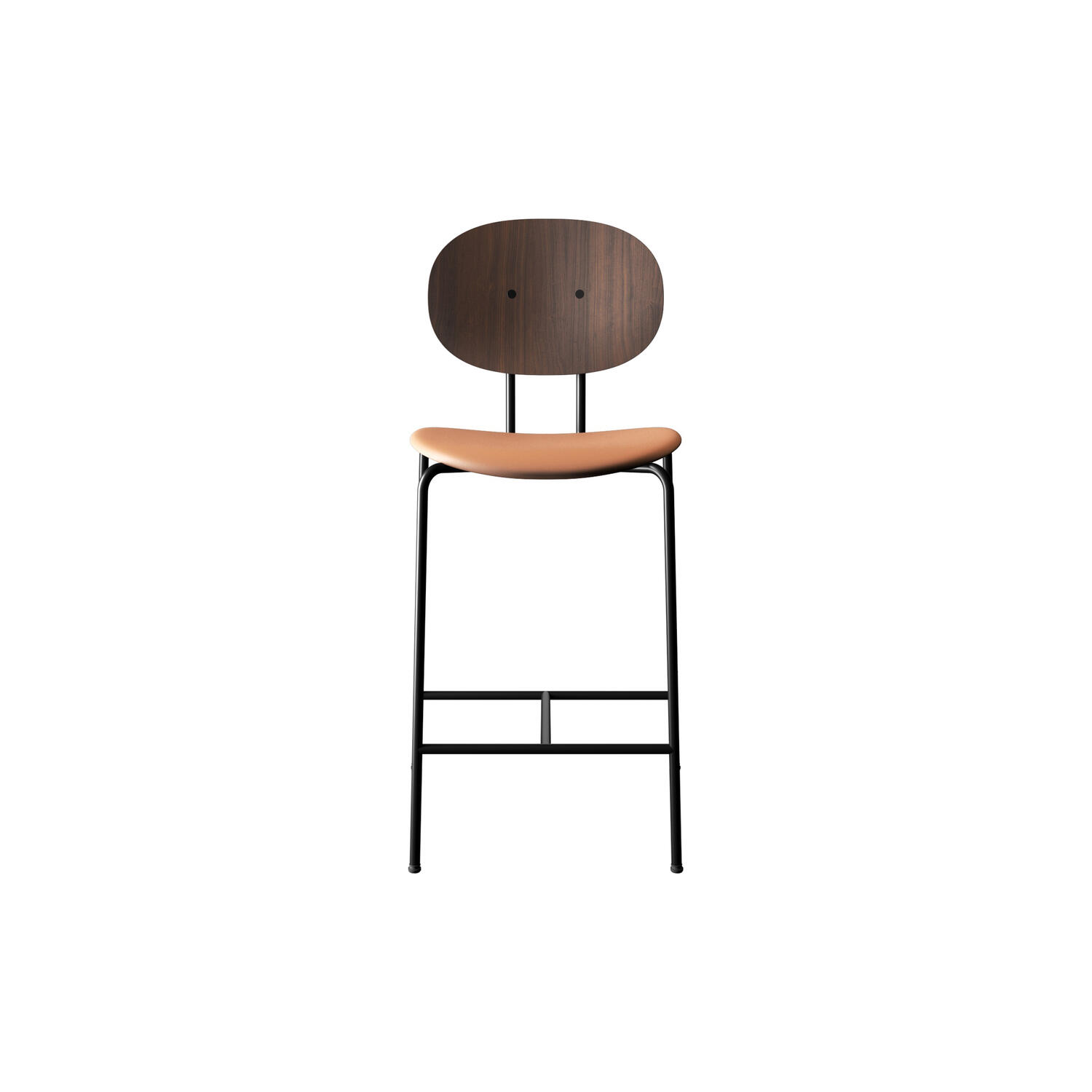 PIET HEIN Counter Chair, oiled walnut/Silk Cognac