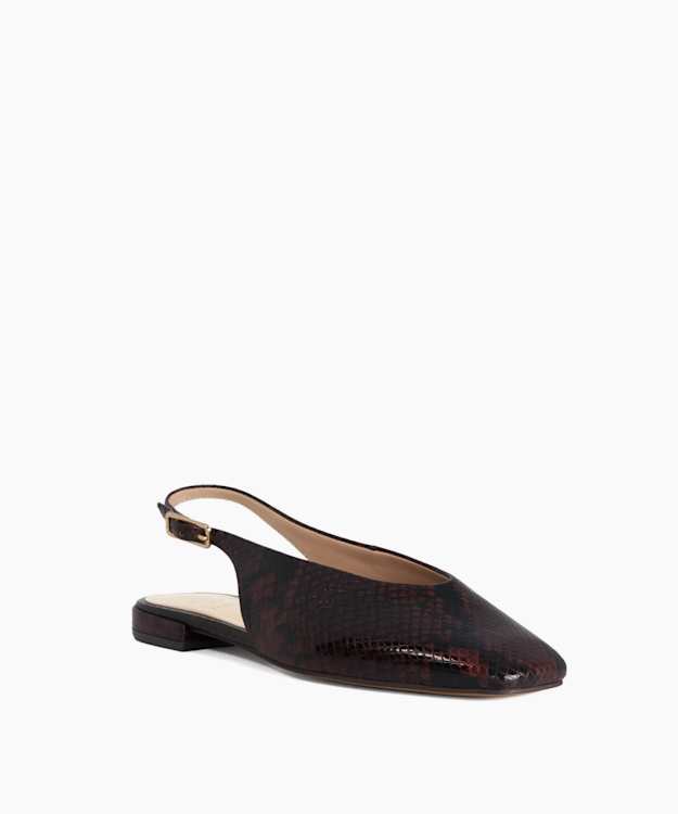 Heartbeat Brown - Leather Slingback Ballet Flats