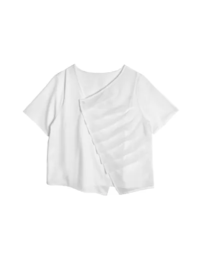 2 In 1 Patchwork Pleated Top - 26SDT066A