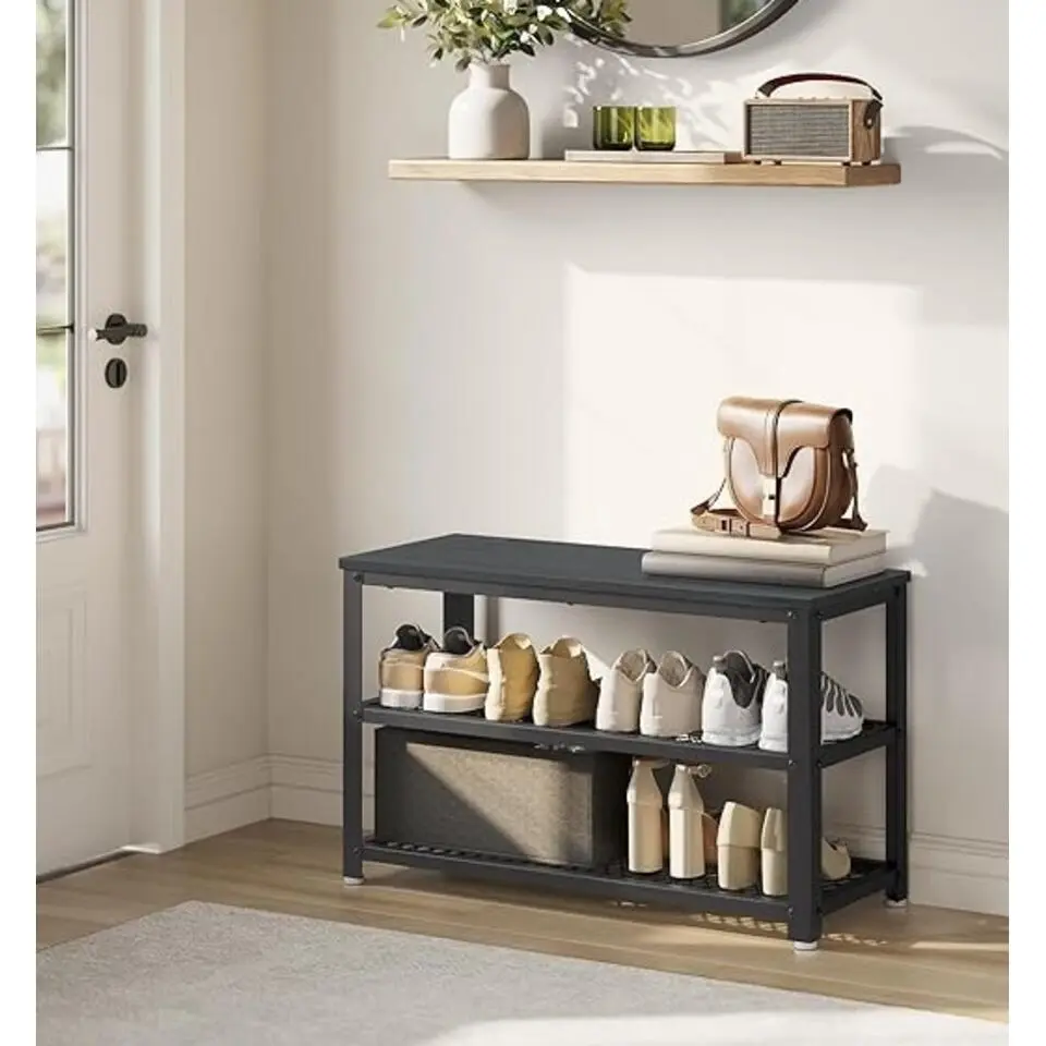 Parya Home schoenenbank, schoenenrek met 2 roosterplanken