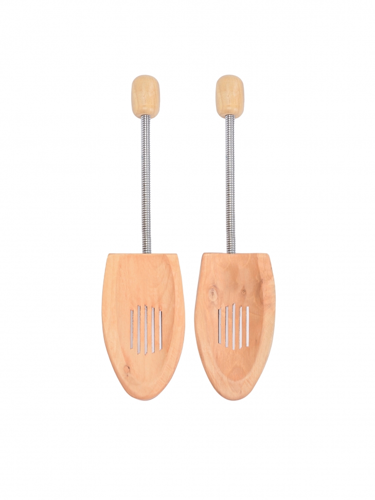 Wooden shoe trees with holes