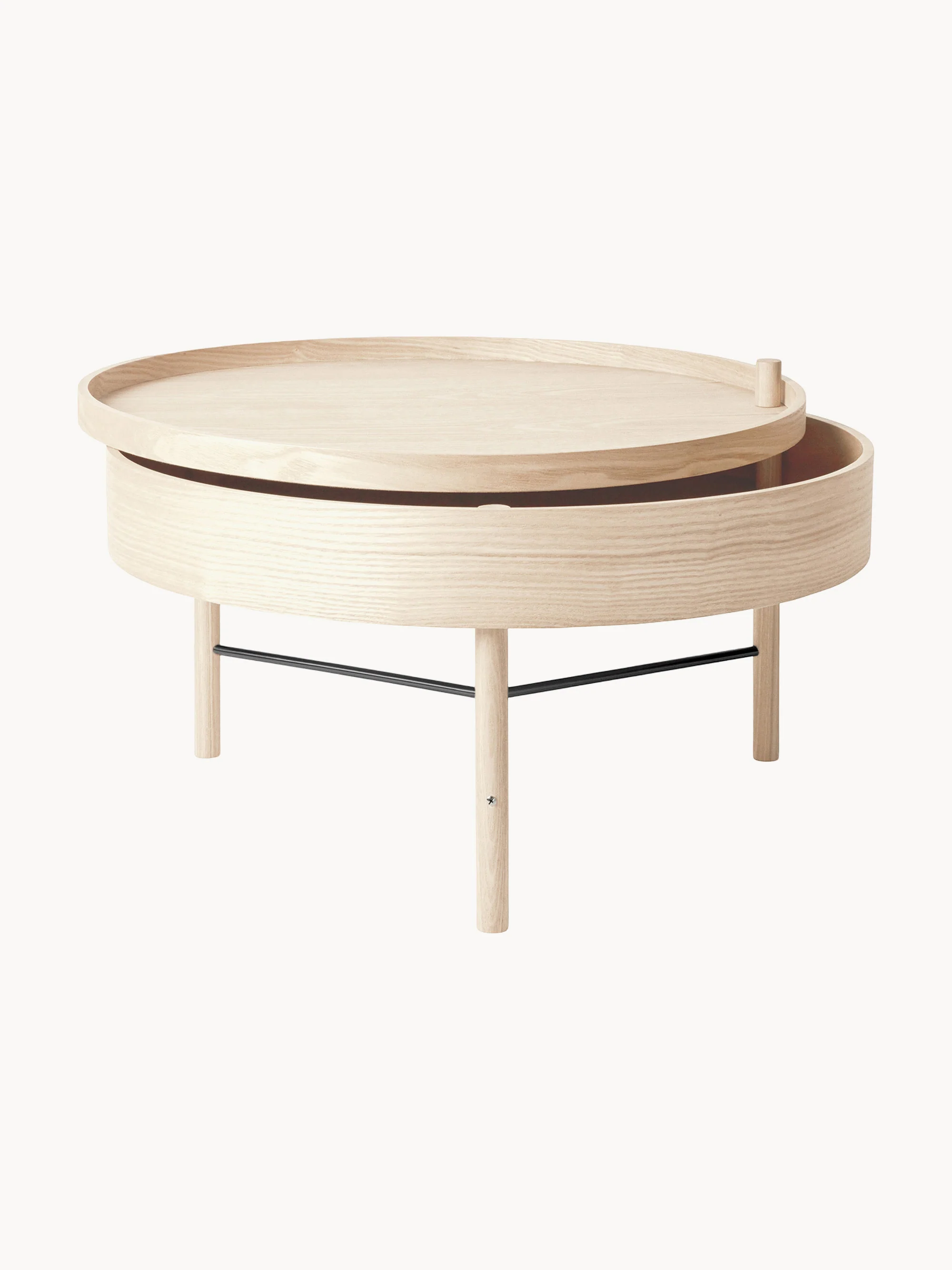 Runder Couchtisch Turning Table mit Stauraum