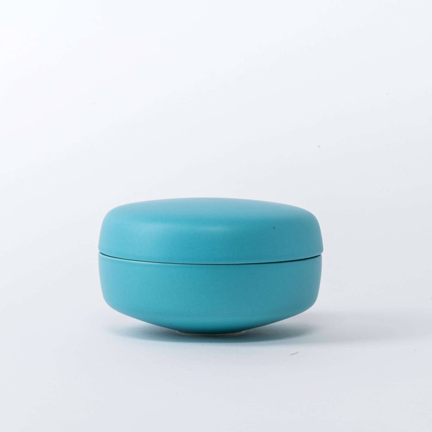 Small Azure Blue Lidded Box - Pebble Ceramic Trinket Jar