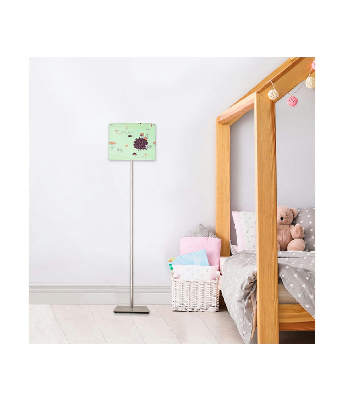 ENFANT - Abat-jour lampadaire enfant Hérisson Vert Pastel D: 45 x H: 25