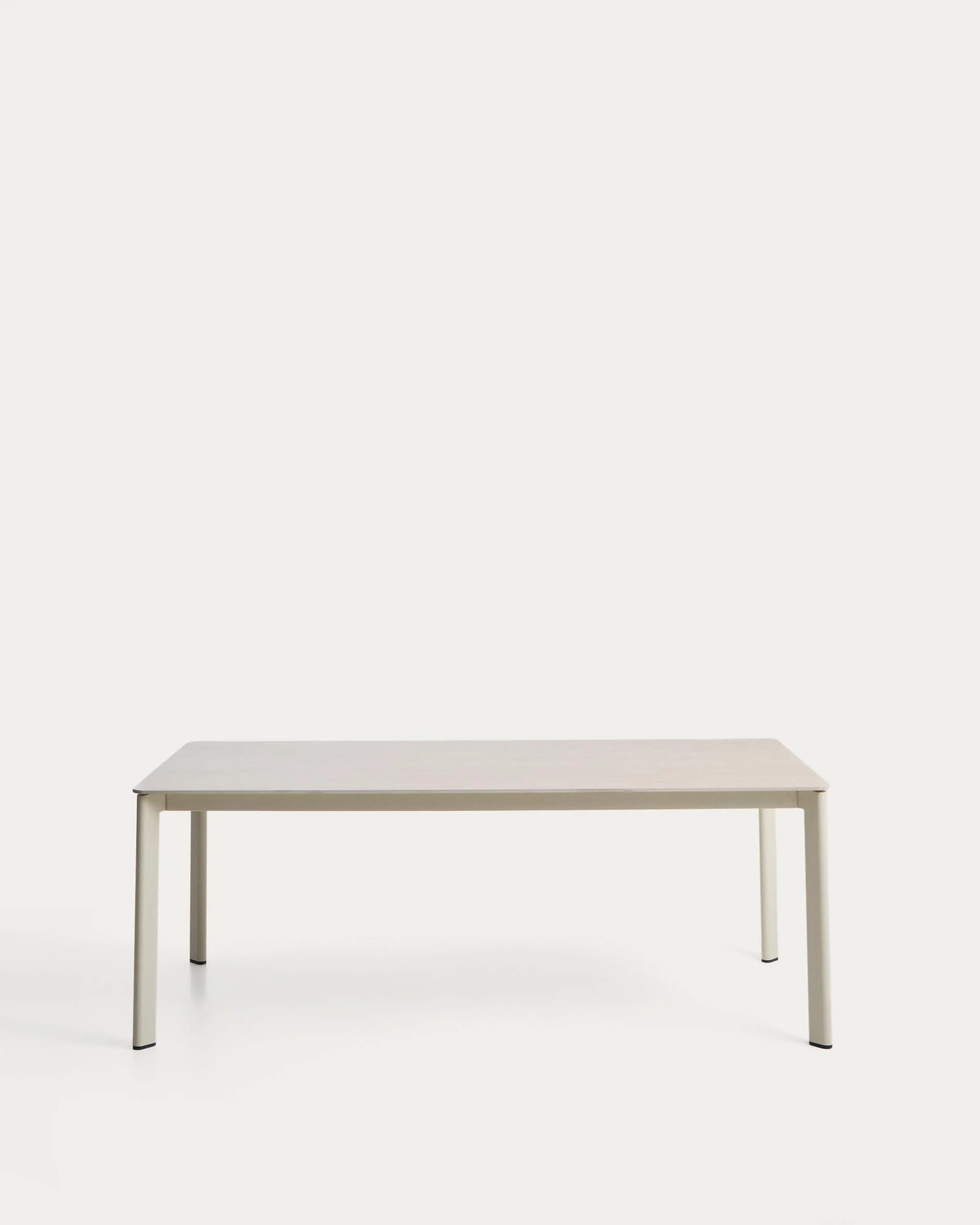 Anafi table in sintered stone and ecru aluminium 180 x 90 cm