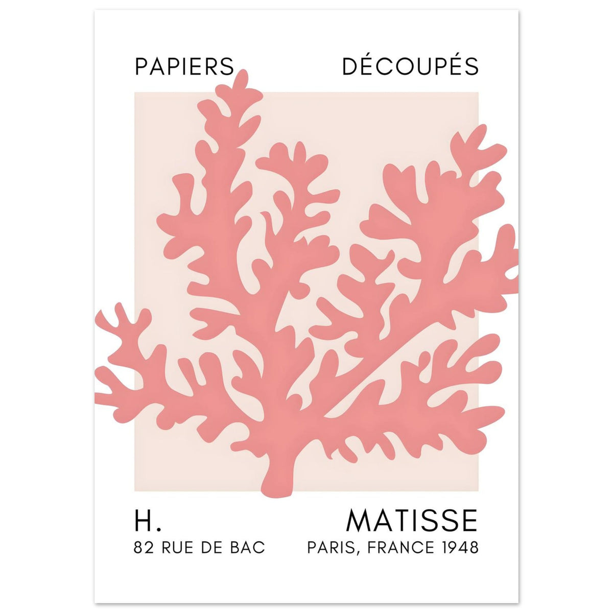 Artfulprints Poster Matisse – Aqua bloom taupe  - 50x70 cm - Taupe