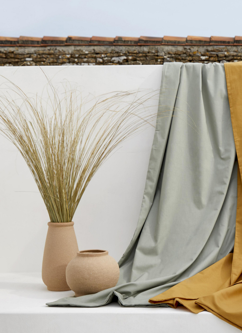 HOUSSE DE COUETTE UNIE EN COTON VERT TENDRE