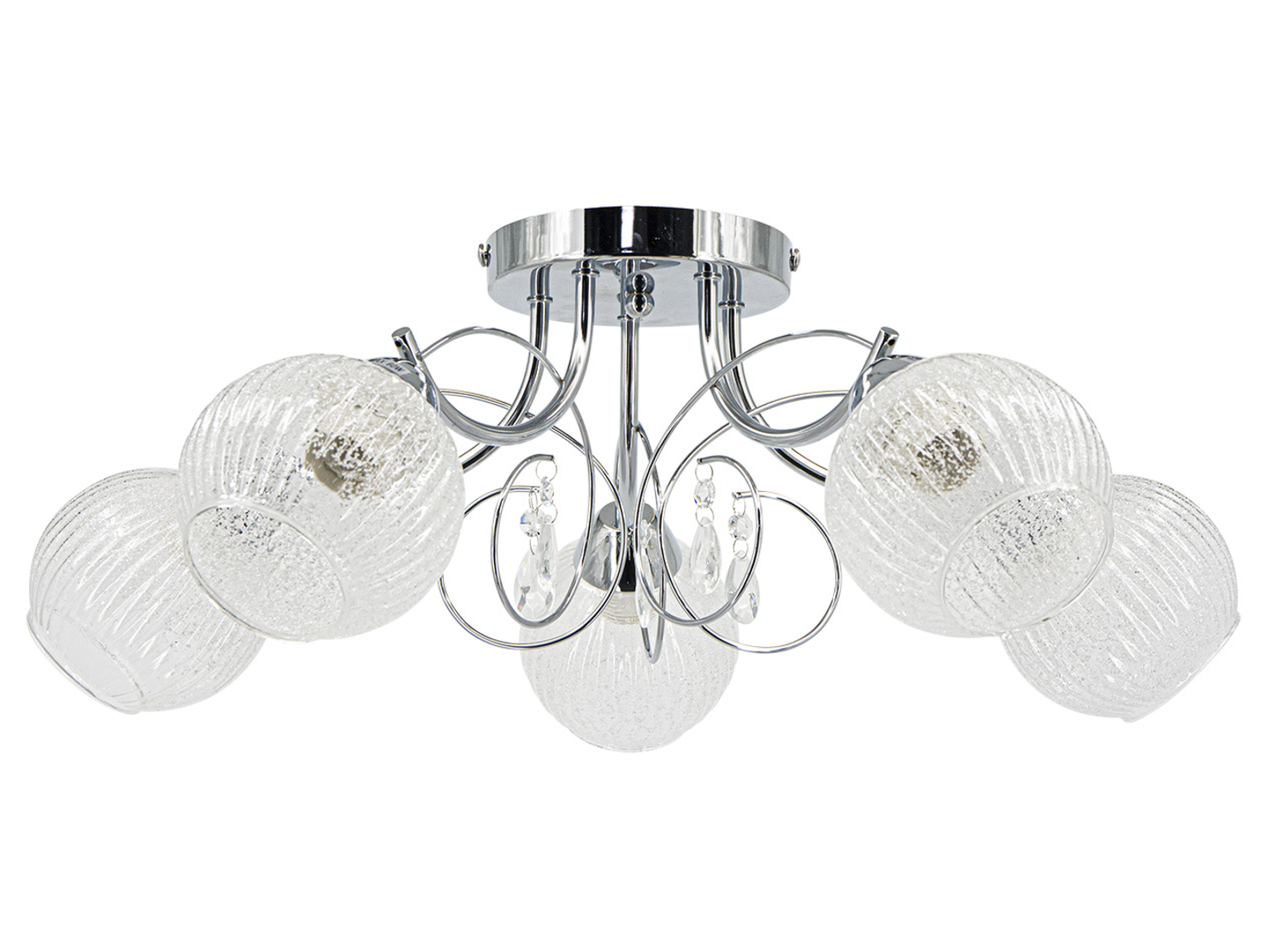 Lampa sufitowa Wenus 5-punktowa metalowa srebrna