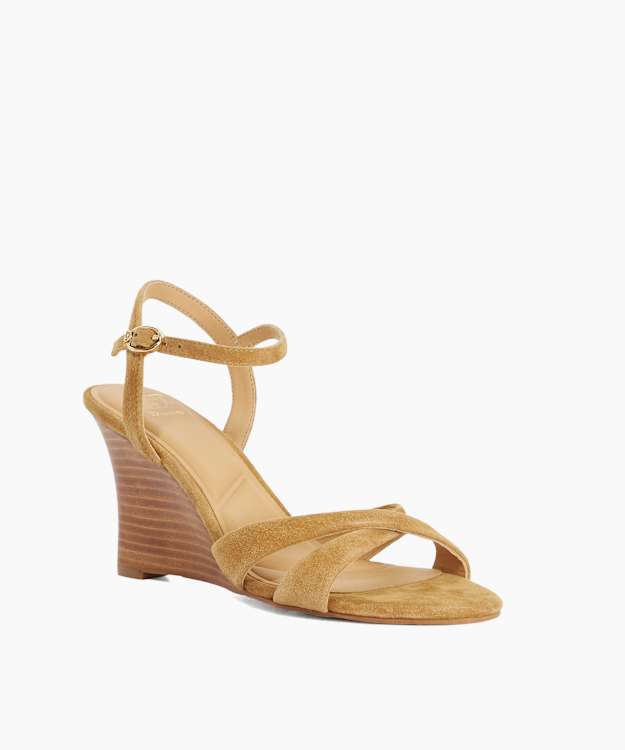 Kalans Tan - Tan Suede Wedge Sandals