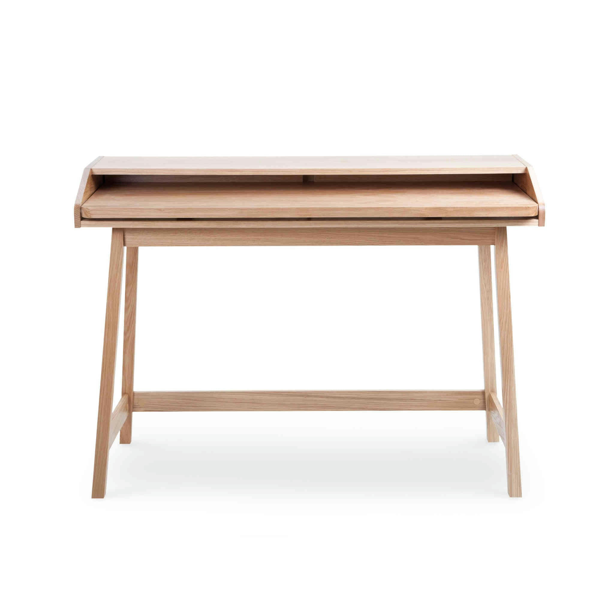 - Bureau coulissant sans rangement bois naturel