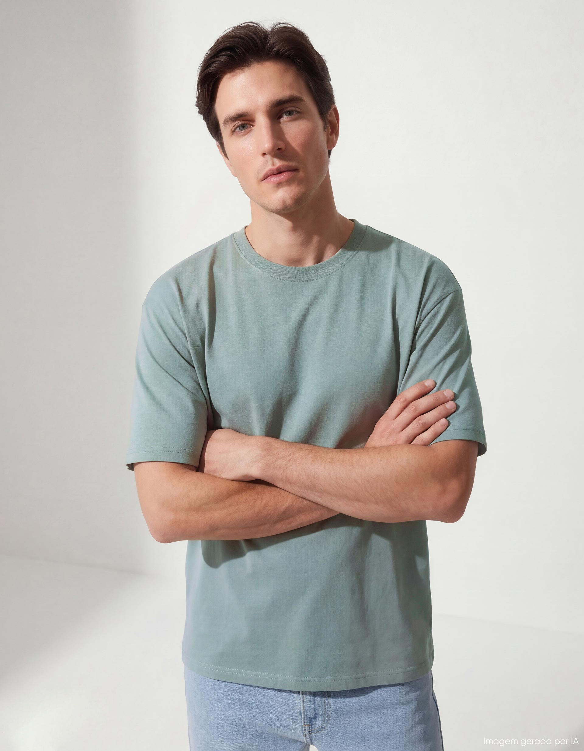 T-shirt Heavy Jersey, Homem, Cinzento
