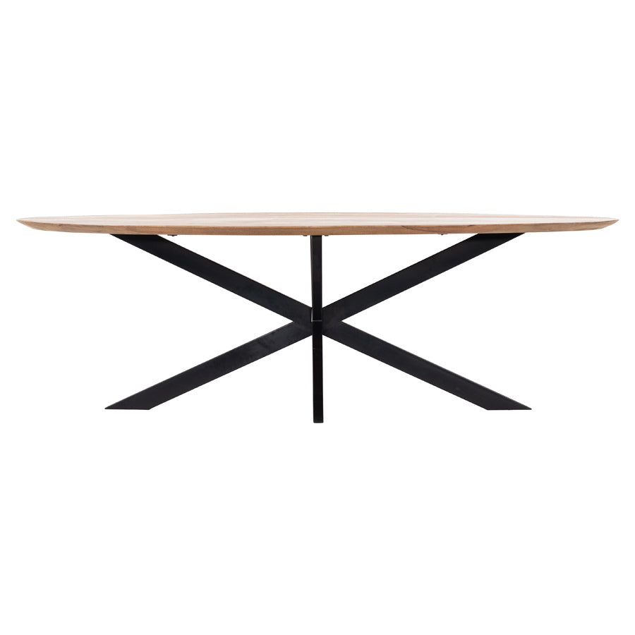 Giga Meubel Eettafel Diamond - Naturel Hout/Metaal - 160x90x78cm