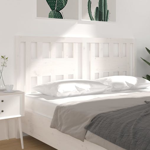 NNEVL Headboard White 186x4x100 cm Solid Wood Pine