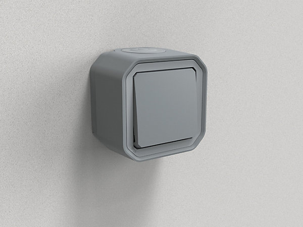 Interrupteur Legrand Plexo gris en saillie