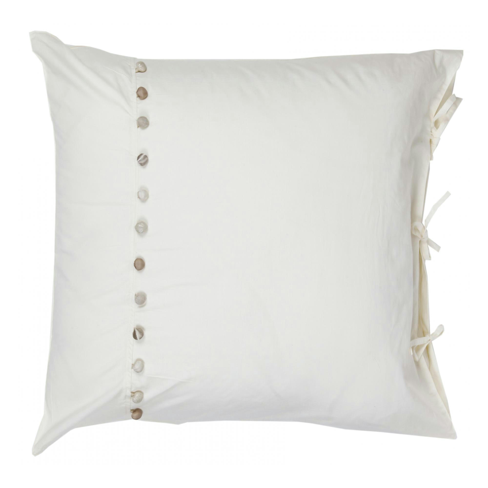 GASTON - Taie d'oreiller  en coton nacre 65 x 65