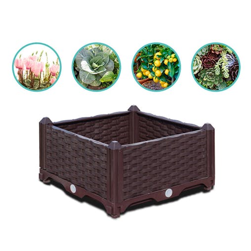 SOGA 200cm Raised Planter Box - Outdoor Plastic Garden Bed for Vegetables, Herbs & Flowers
