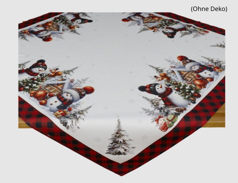 Tischdecke Digitaldruck Schneemann Weiß