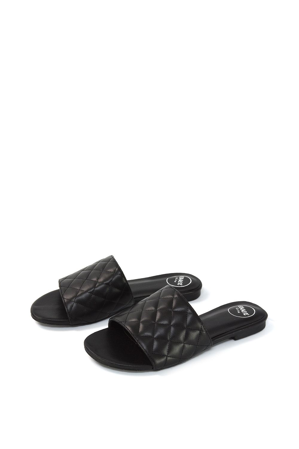 XY London Saylor' Quilted Detail Strappy Sandal Flat Sliders