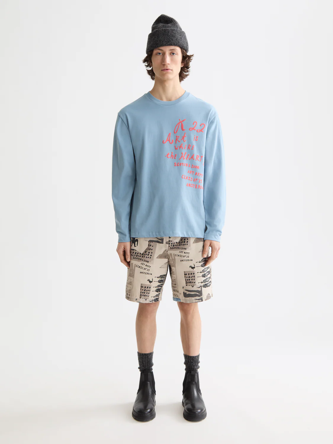 Relaxed-Fit Long-Sleeved Artwork T-Shirt