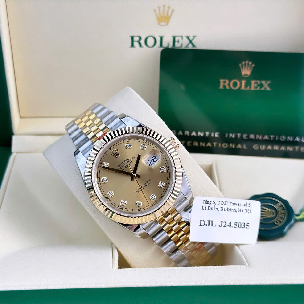 Rolex Datejust SS/YG Plated Champagne Dial CZ Diamonds 41mm Jub Super Clone