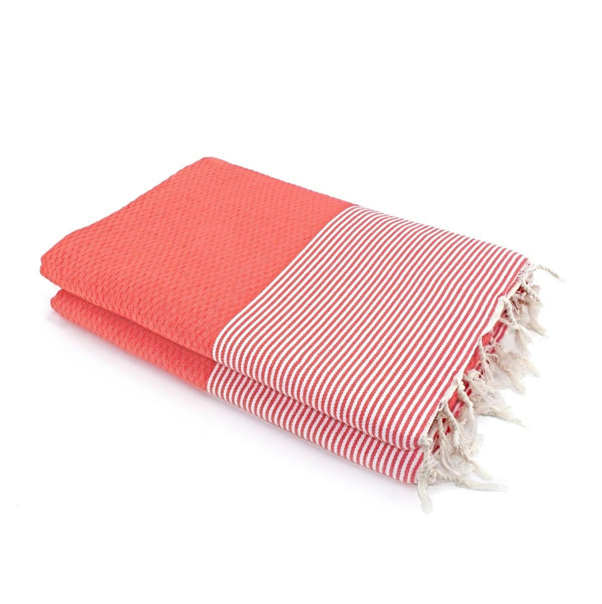 IBIZA - Fouta XXL coton  200x200 orange corail