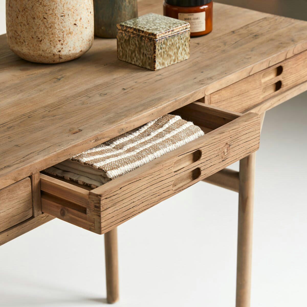 KIM - Bureau en pin et orme recyclés