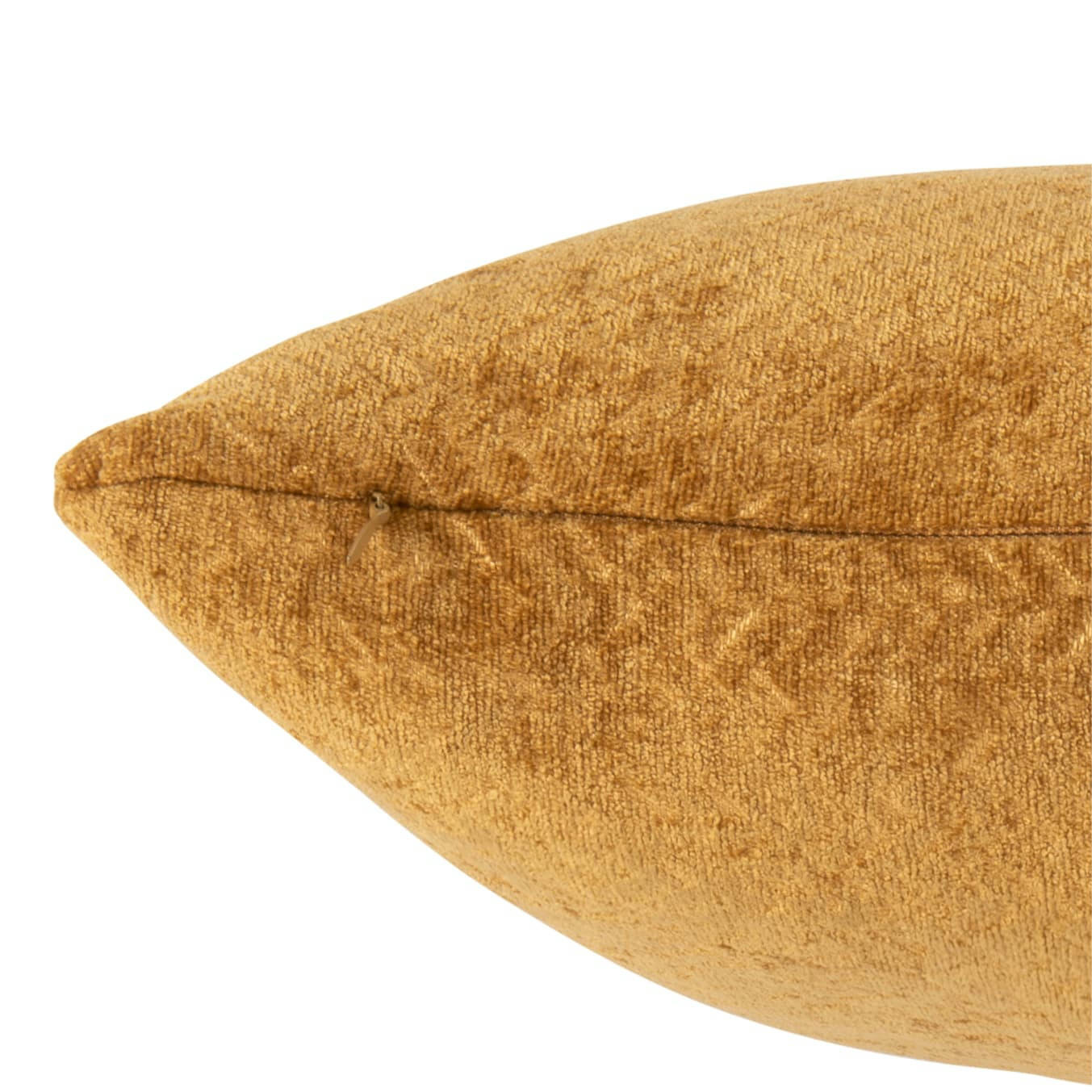 MISAMIS - Coussin en polyester recyclé à reliefs jaune moutarde 45x45