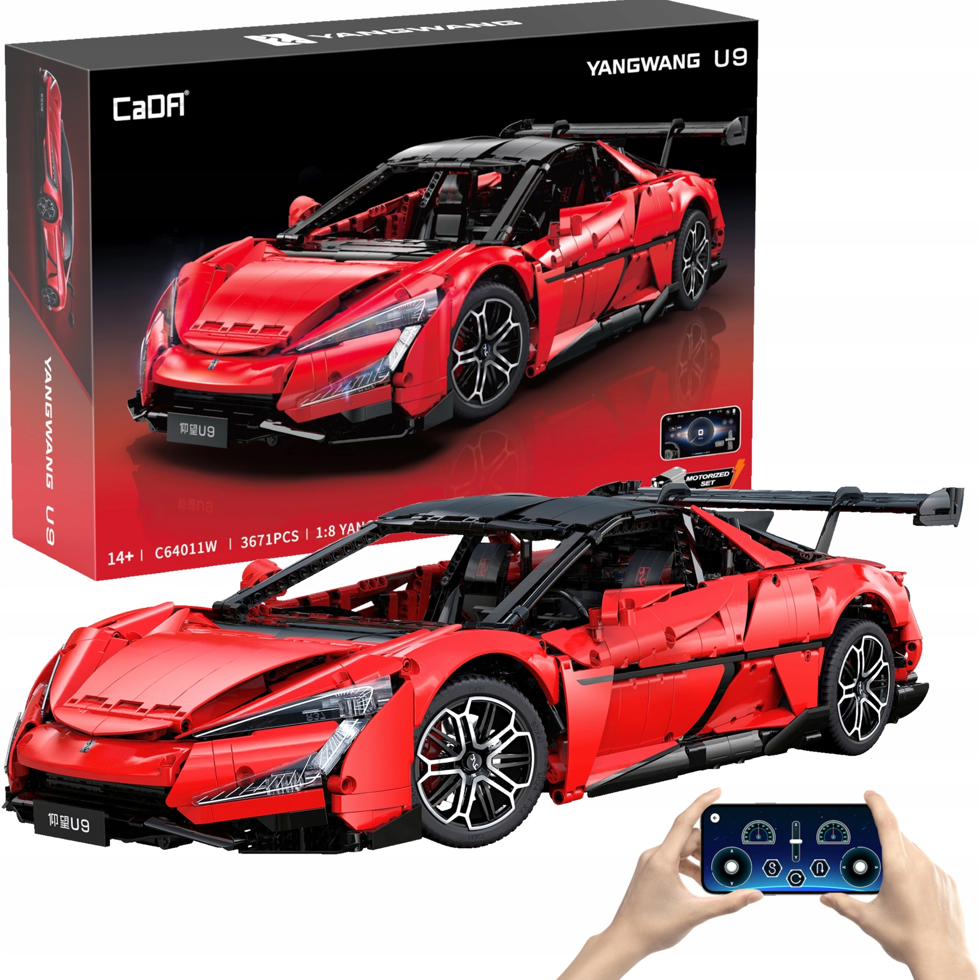 KLOCKI CADA YANGWANG U9 BYD 1:8 ZESTAW ZDALNIE STEROWANY 3671 EL. TAŃCZĄCY