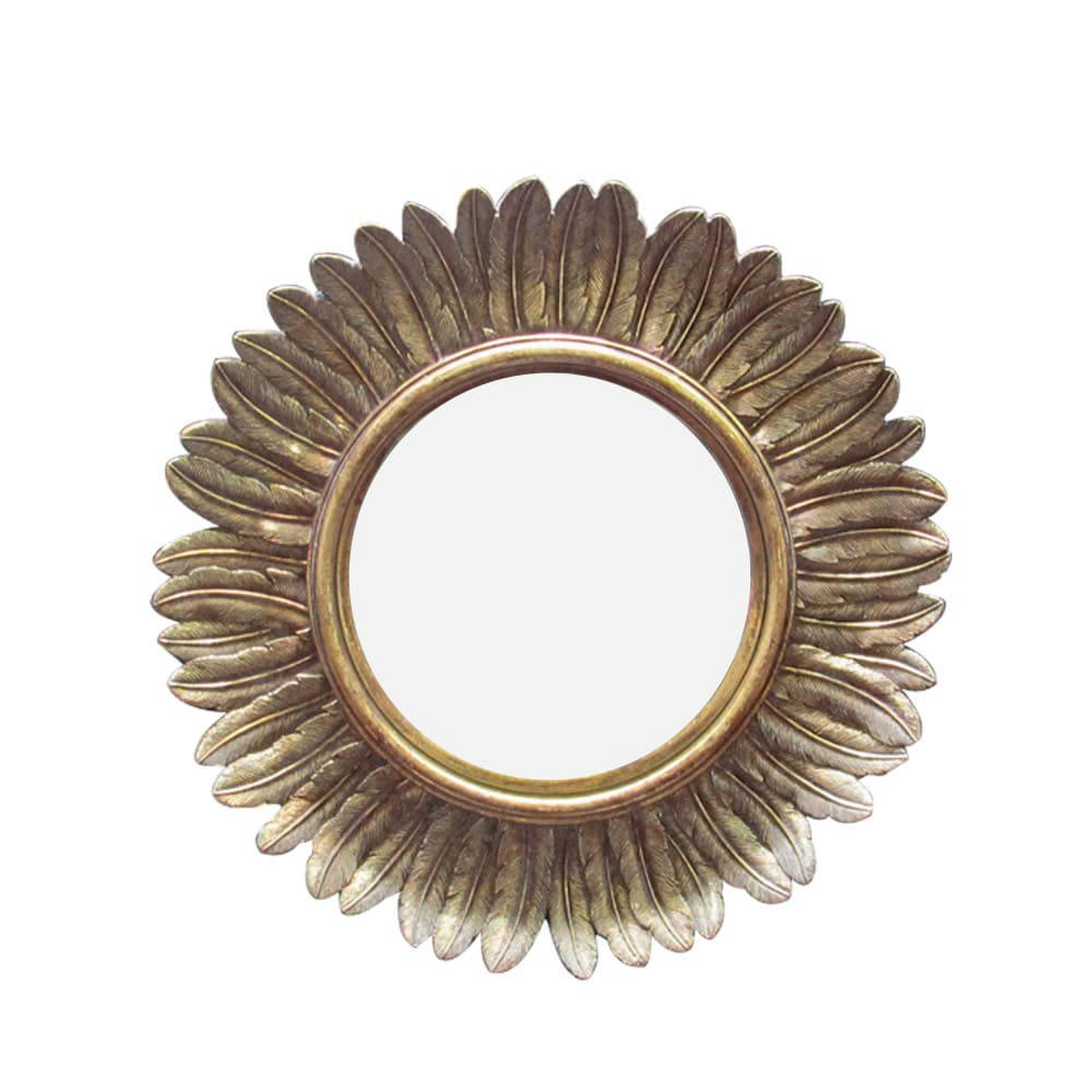 PLUME - Miroir soleil D33 cm or