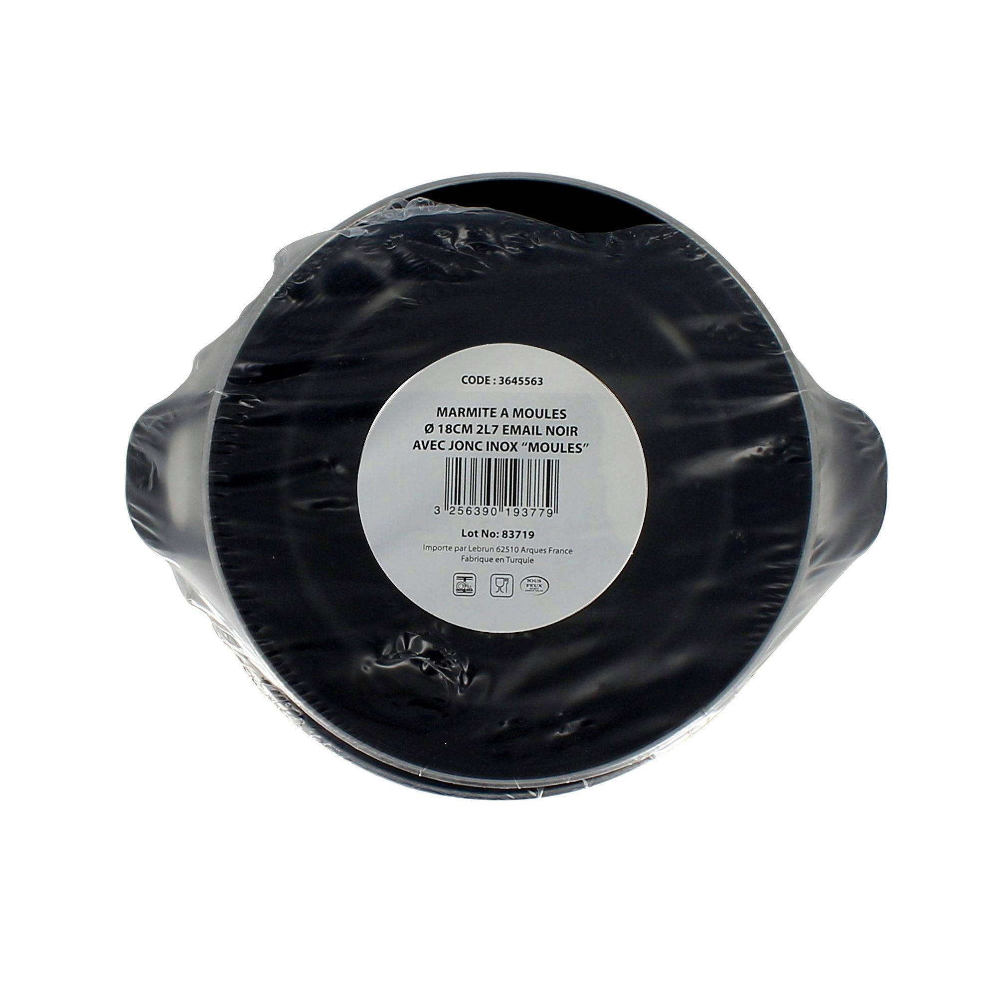 - Marmite à moules 2,7L noire - Ø18cm