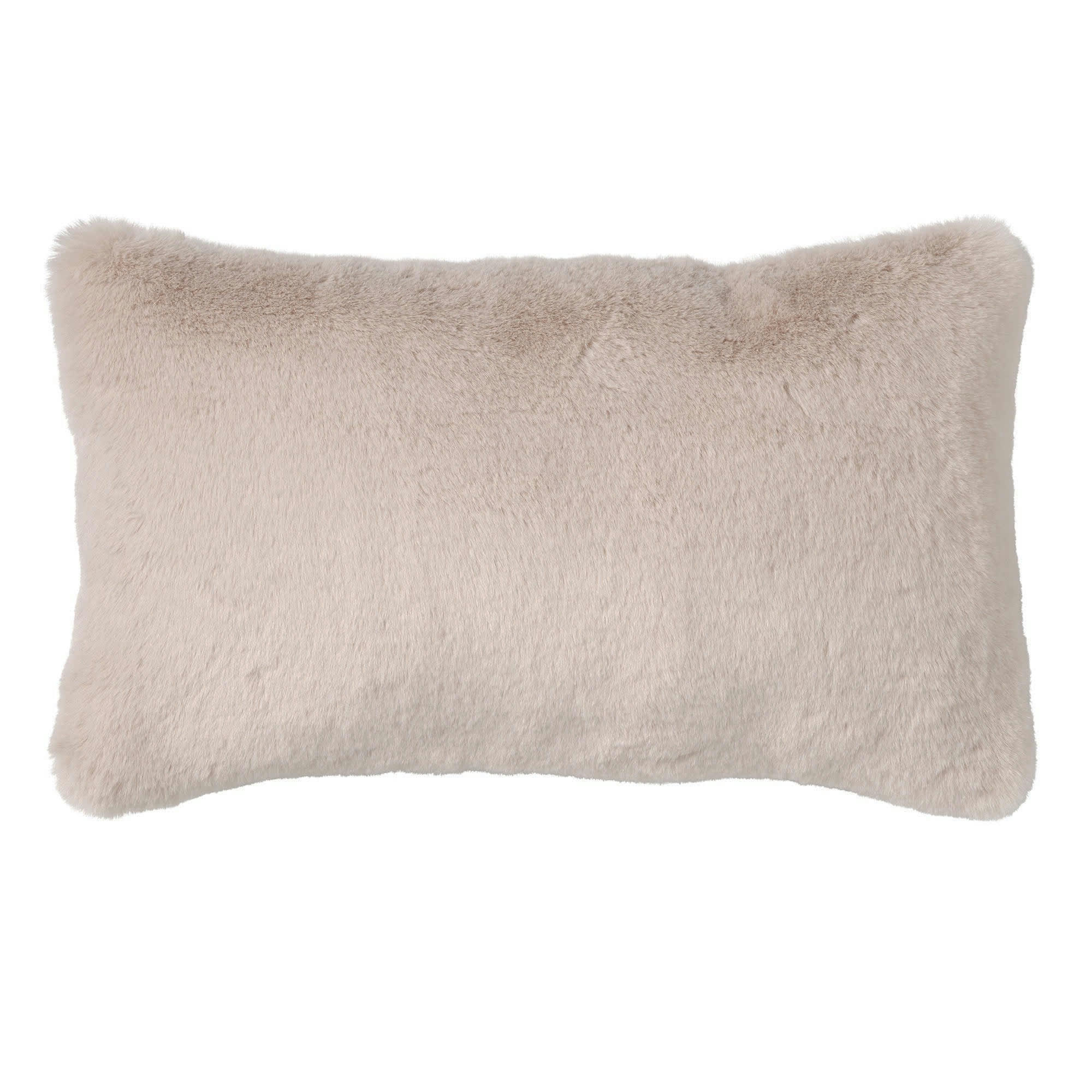 ZAYA - Coussin - beige fausse fourrure 30x50 cm uni