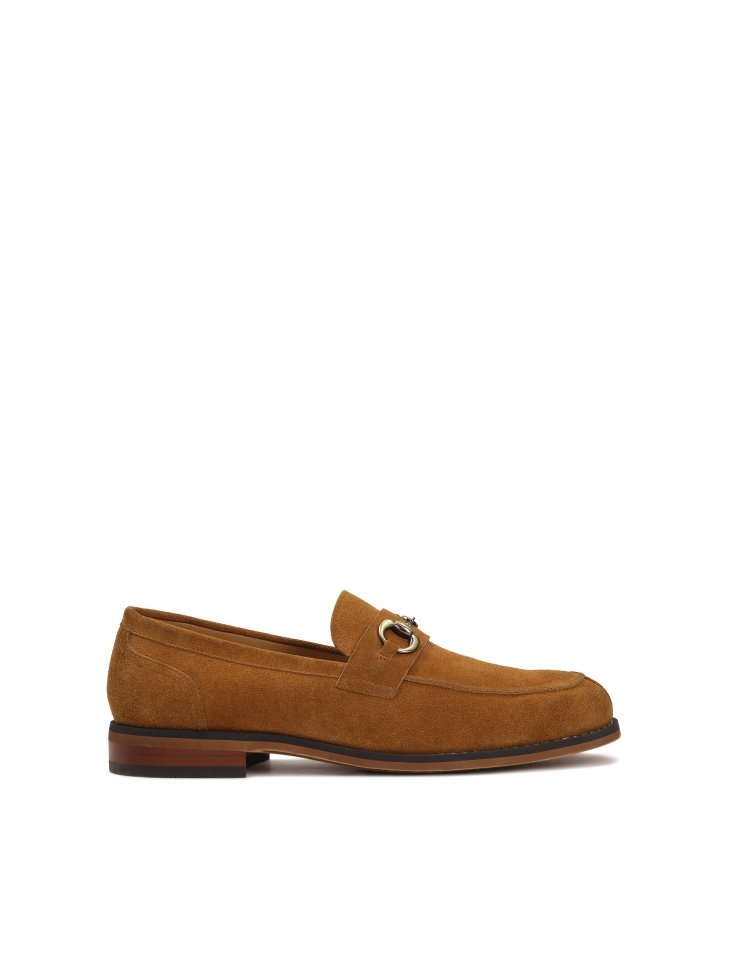 Brown suede loafers