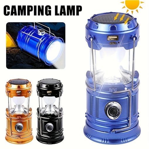 NNETM Multi-Functional Solar Handheld Camping Light LED Flashlight