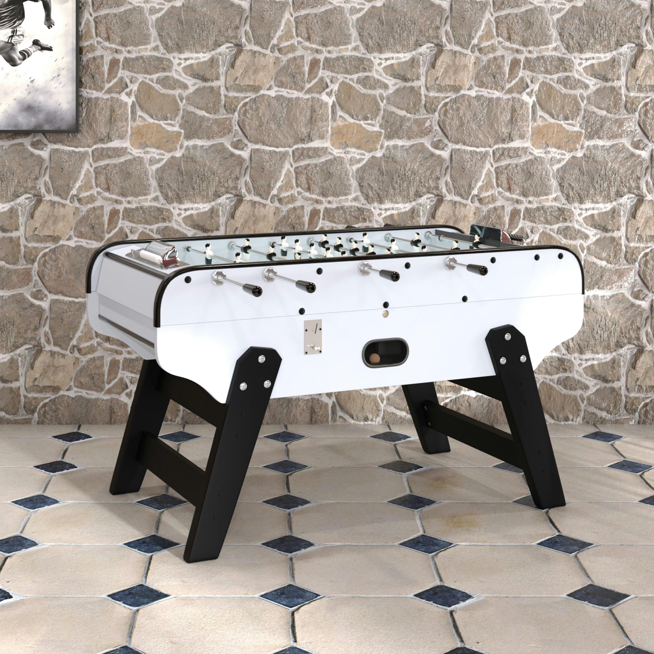 BISTROT - Baby foot blanc avec monnayeur