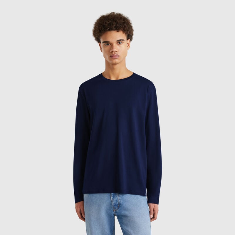 Long sleeve pure cotton t-shirt