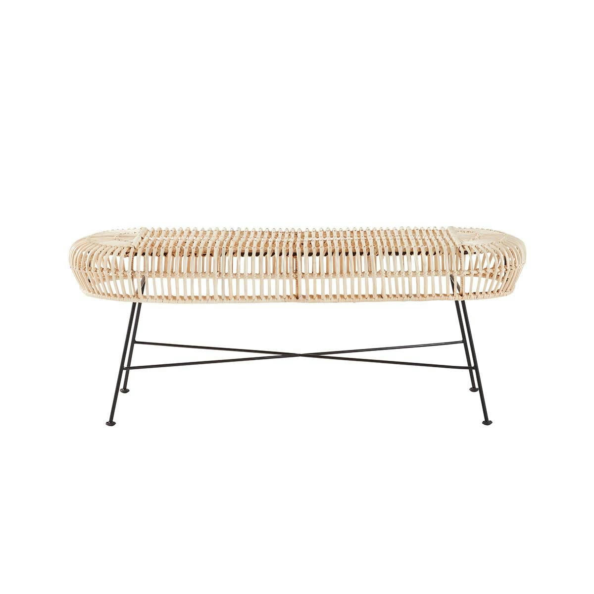 BOHEMA - Banc en rotin et métal