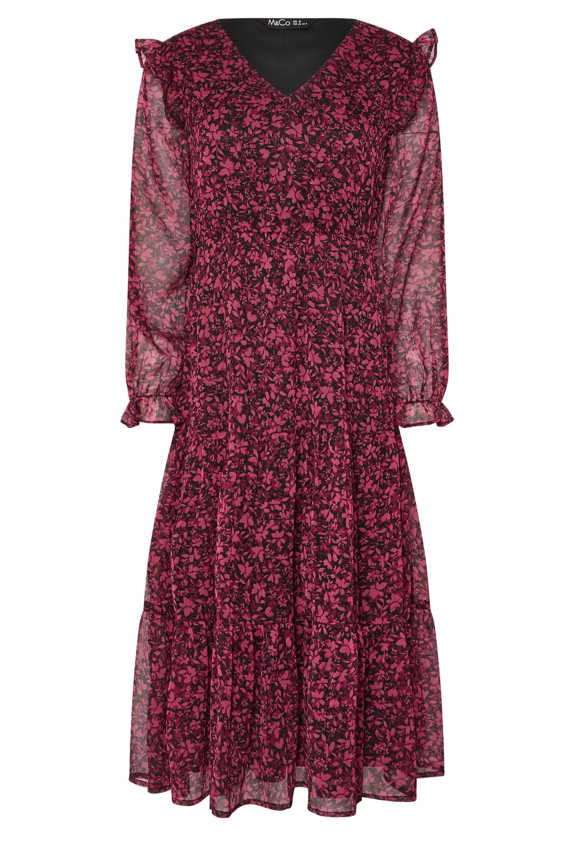 M&Co Petite Floral Chiffon Midi Dress