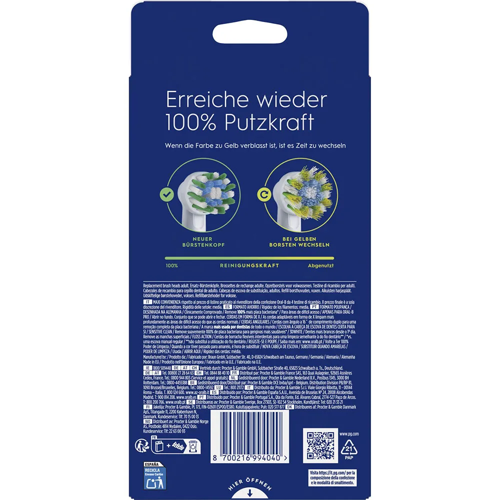 Oral-b Pro CrossAction 8er Electric Brush Replacement