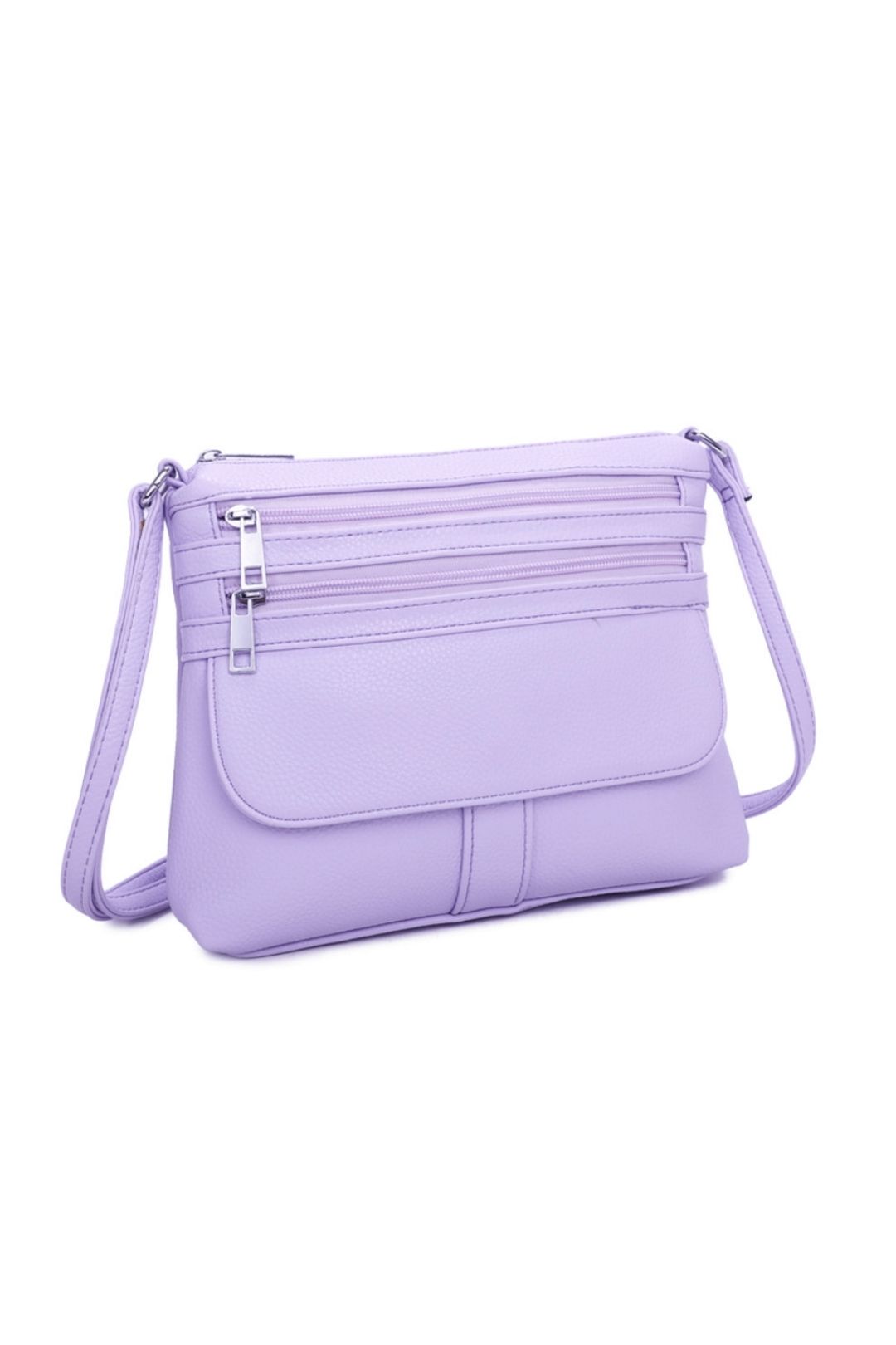 Fontanella Fashion Quadruple Zips PU Messenger Bag