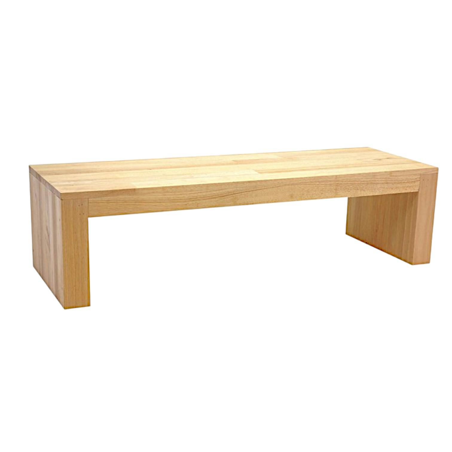 Table basse / Meuble finition TV Hévéa 135x45x36cm OLGA
