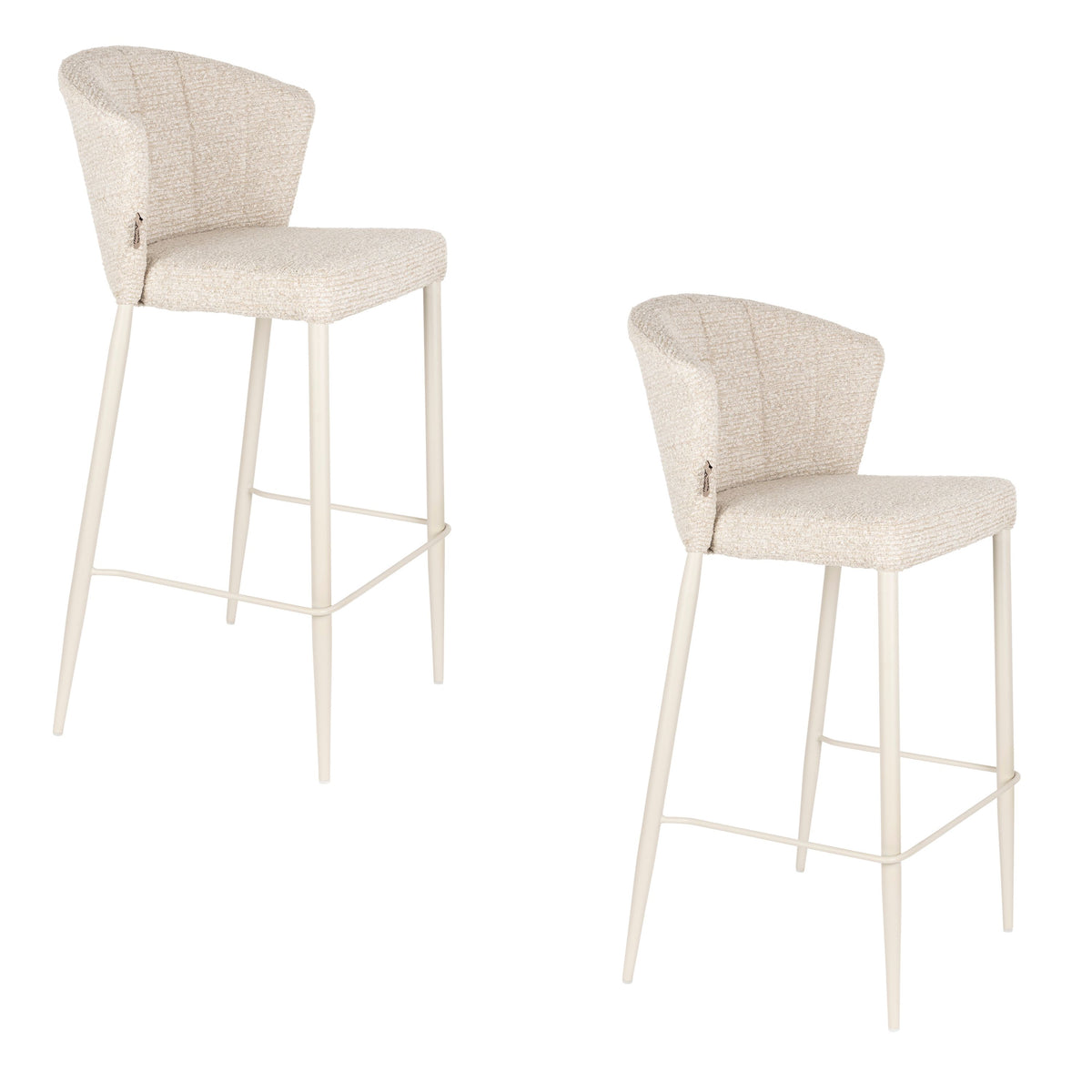 Dutchbone Georgia Barkrukken rugleuning 73 cm Beige - Set van 2