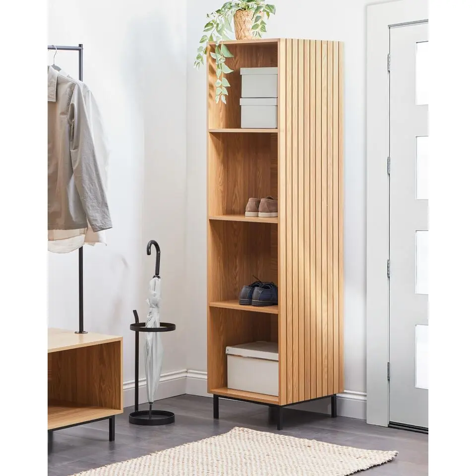 LEANDRO - Opbergkast 4 planken - Lichtbruin - MDF